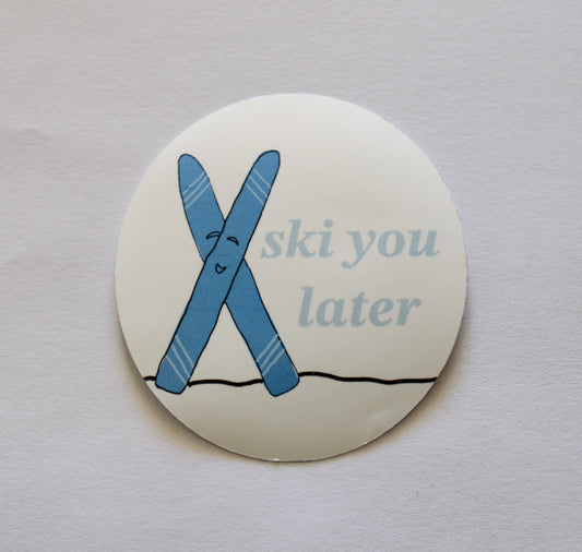 Ski you later sticker